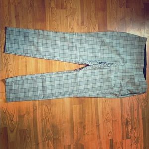 High rise plaid skinny pants